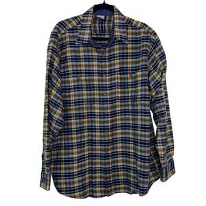 Windridge Flannel Shirt XL Blue Plaid Button Down Long Sleeve Casual Outdoor